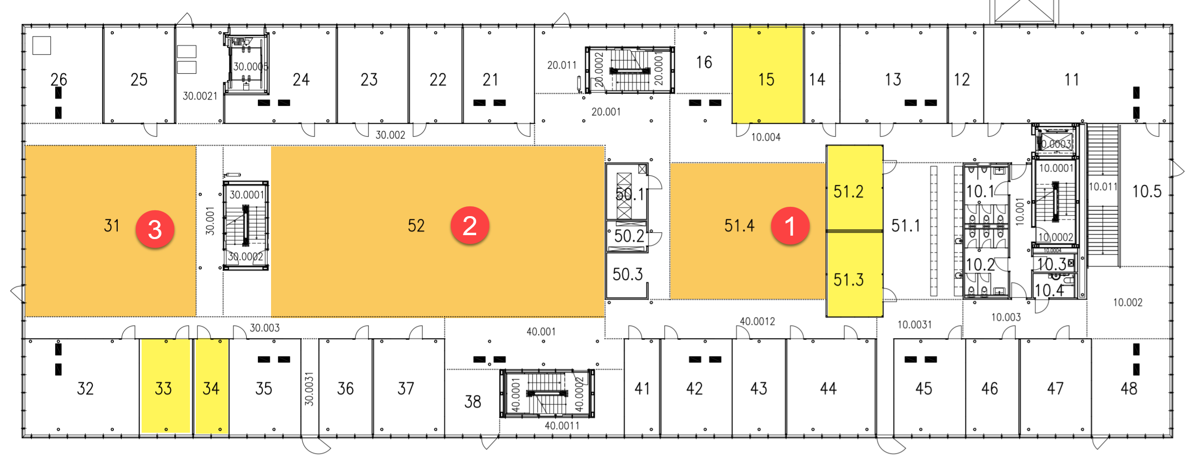 Layout E floor in HIB building, Institute of Technology in Architecture