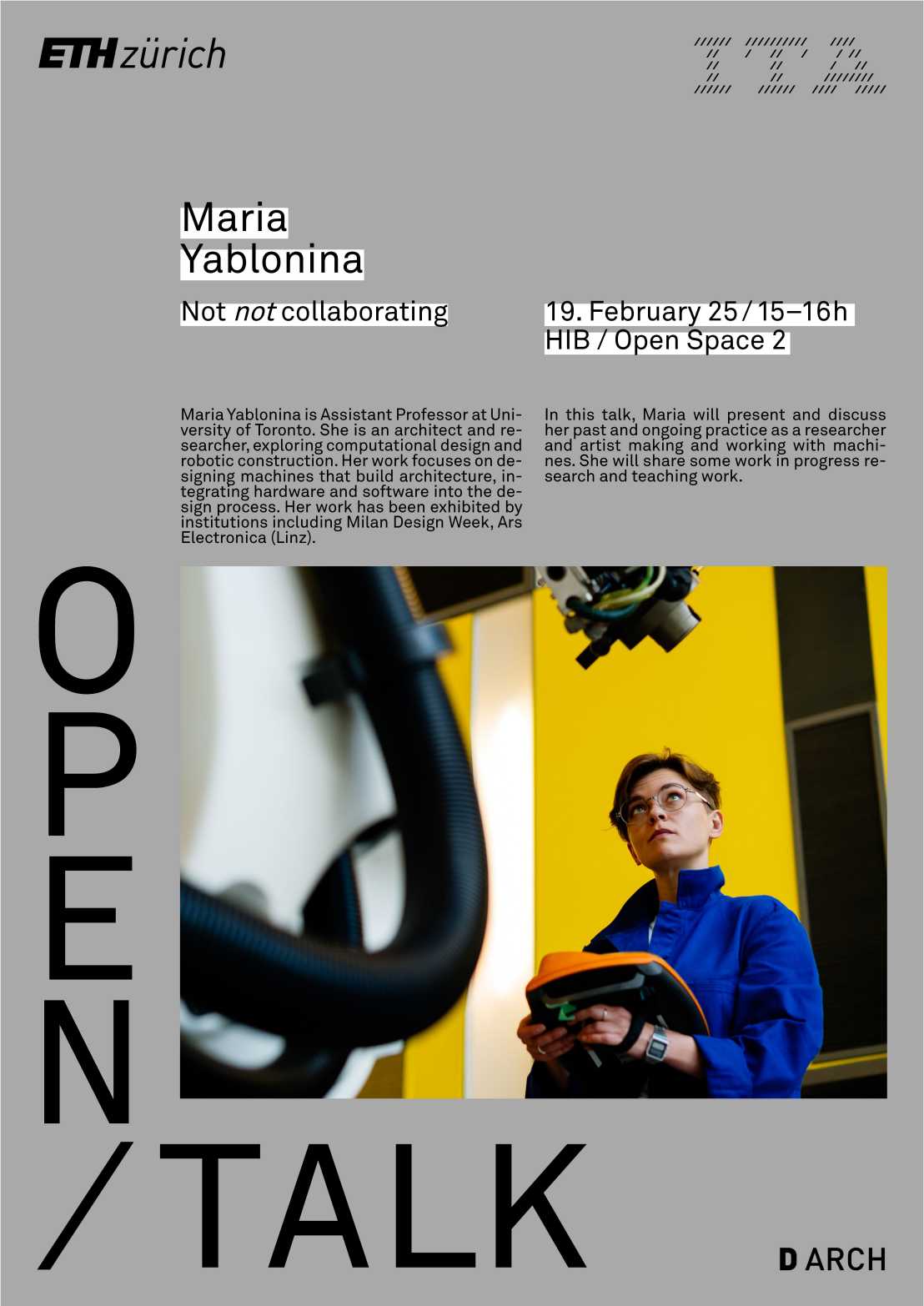 Prof. Maria Yablonina, ITA Open Talk, poster.