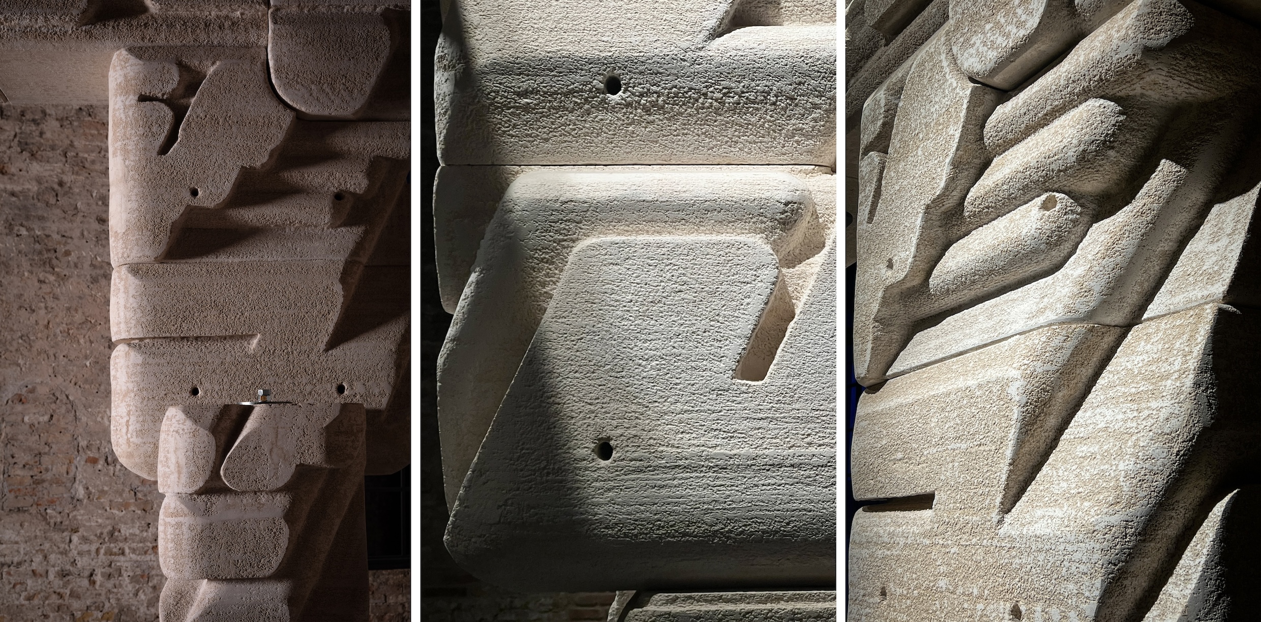 Vergrösserte Ansicht: Anti-Ruin, Installation, as seen at 2025 Venice Biennale, close-up surface details.